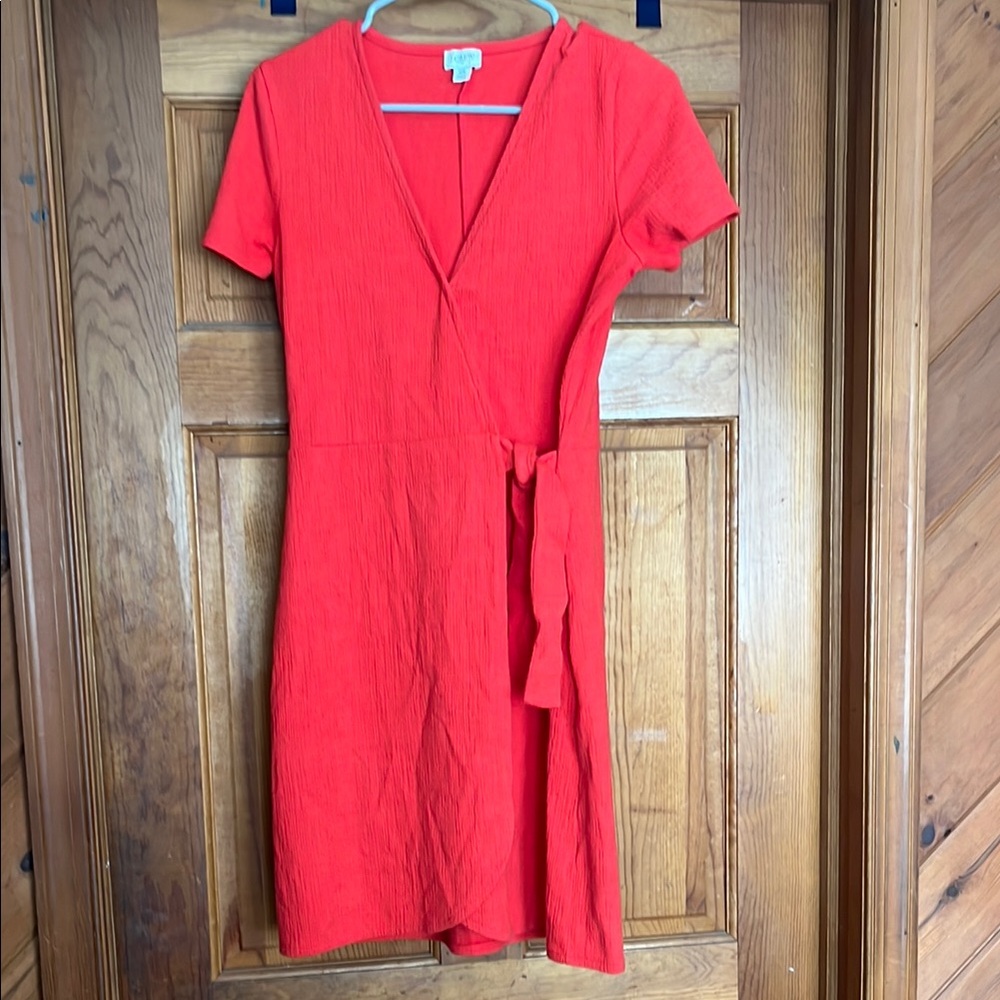 J. Crew Elegant Red Wrap Dress